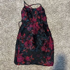 Urban Outfitters Black and Red Floral Dress